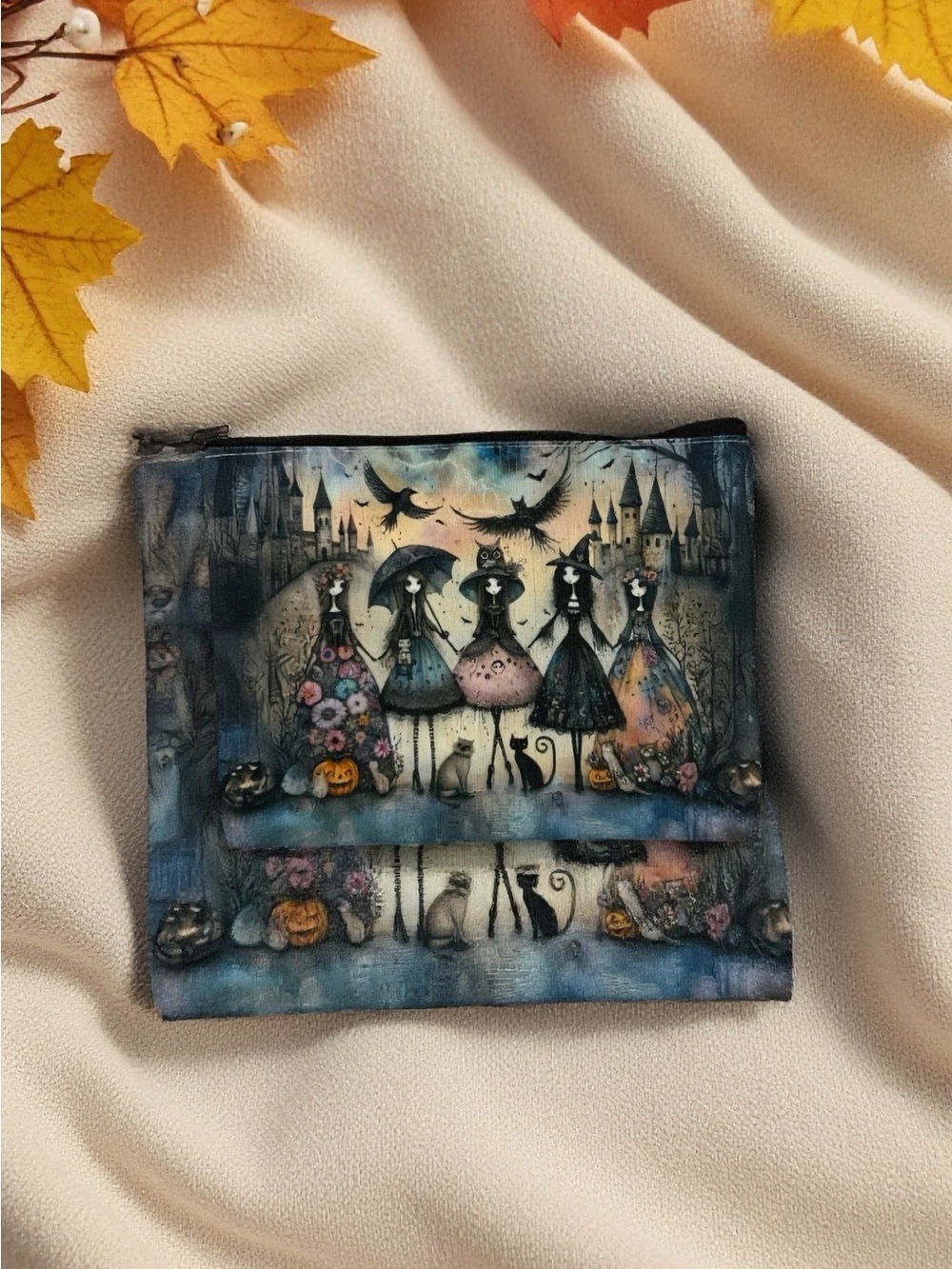 New 9” x 7” Zipper Closure Halloween Witch Cosmetic/Pencils/Accessories Bag